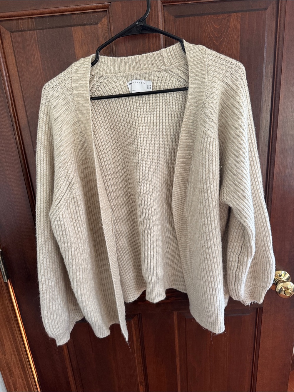 Cozy ASOS Open-Front Cream Ribbed Women’s Sweater Cardigan